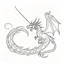 celestial dragon flying tattoo design idea