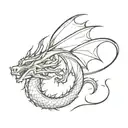 celestial dragon flying tattoo design idea