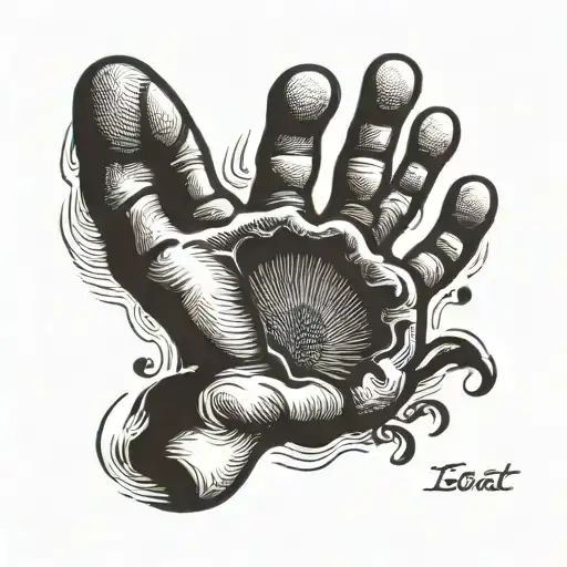 thumb print containing the words lead foot print tattoo design idea