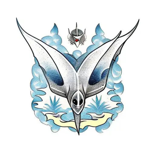 manta ray containing a bearded vulture chestpiece tattoo design idea