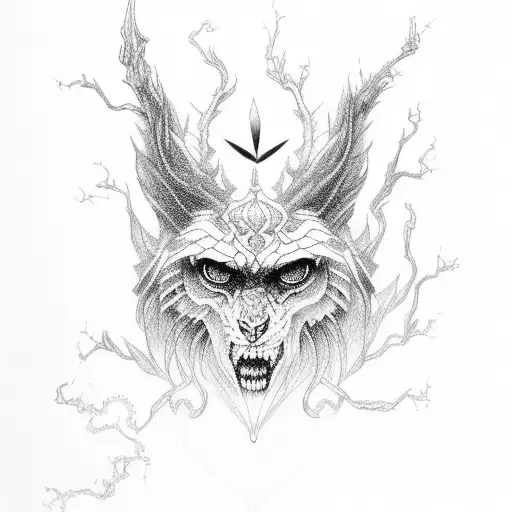 wind and lightning  tattoo design idea