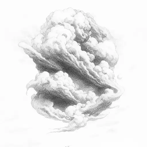 diogenes meets alexander with japanese clouds above  tattoo design idea