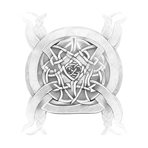 viking or celtic symbols tattoo design idea