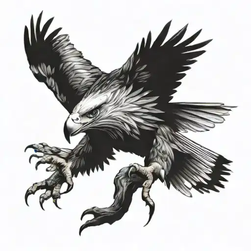 realistic eagle with red eyes on shoulder tattoo tattoo design idea