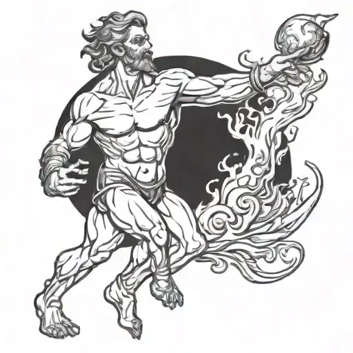 Prometheus stealing fire from the Gods tattoo design idea
