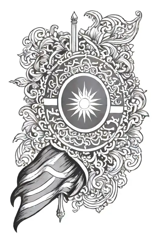 pandiyas flag in todays asthetic way The Lord tattoo design idea