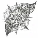 cyber sigilism tattoo sharp edges gothic inspired tattoo tattoo design idea