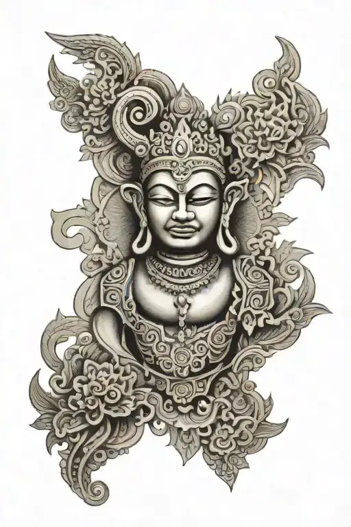 cambodian kramas thin tattoo design idea