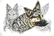 German shepherd tattoo design idea