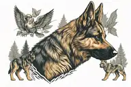German shepherd tattoo design idea