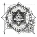 seal of solomon and cube of metatron archangel tattoo design idea