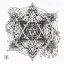 seal of solomon and cube of metatron archangel tattoo design idea