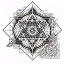 seal of solomon and cube of metatron archangel tattoo design idea
