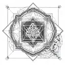 seal of solomon and cube of metatron archangel tattoo design idea