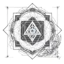 seal of solomon and cube of metatron archangel tattoo design idea