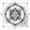seal of solomon and cube of metatron archangel tattoo design idea