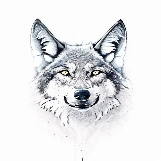 black Wolf in The florest  tattoo design idea