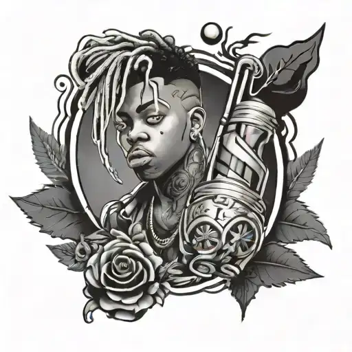 A 999 juice wrld tribute tattoo design idea