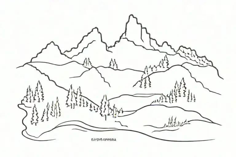 upper peninsula of Michigan landscape tattoo design idea