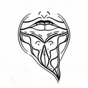 throat lines tattoo design idea
