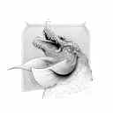 throat lines tattoo design idea