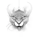 throat lines tattoo design idea