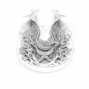 throat lines tattoo design idea