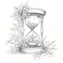 an hourglass with a tree of life bursting out  tattoo design idea