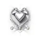 heart and plane tattoo design idea