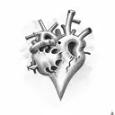 heart and plane tattoo design idea