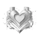 heart and plane tattoo design idea