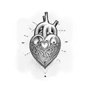 heart and plane tattoo design idea