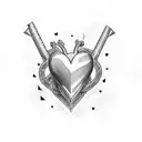 heart and plane tattoo design idea