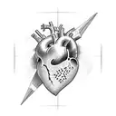 heart and plane tattoo design idea