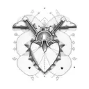 heart and plane tattoo design idea
