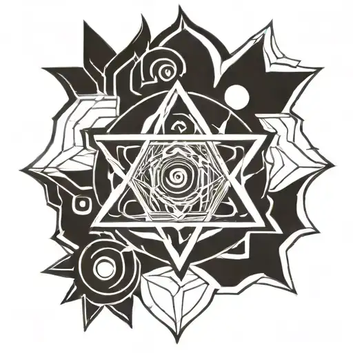 shatkona hindu symbol tattoo design idea