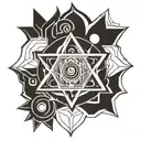 shatkona hindu symbol tattoo design idea