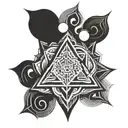 shatkona hindu symbol tattoo design idea