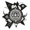 shatkona hindu symbol tattoo design idea