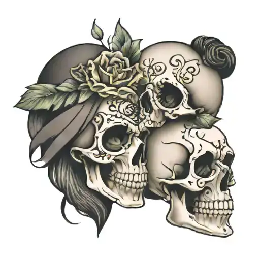 skull couple tattoos tattoo design idea