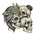 skull couple tattoos tattoo design idea