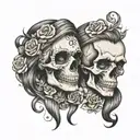 skull couple tattoos tattoo design idea
