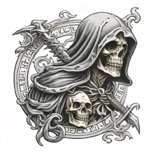 death reaper seal with minato  tattoo design idea