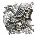 death reaper seal with minato  tattoo design idea
