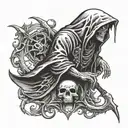 death reaper seal with minato  tattoo design idea