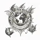Fire water earth air tattoo design idea