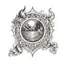 Fire water earth air tattoo design idea