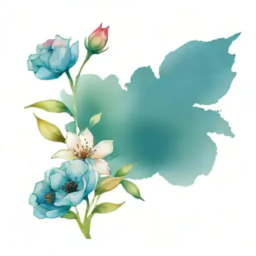 smoll flowers blooming tattoo design idea