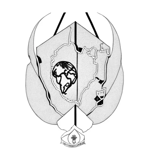 biafran flag within map of africa tattoo design idea