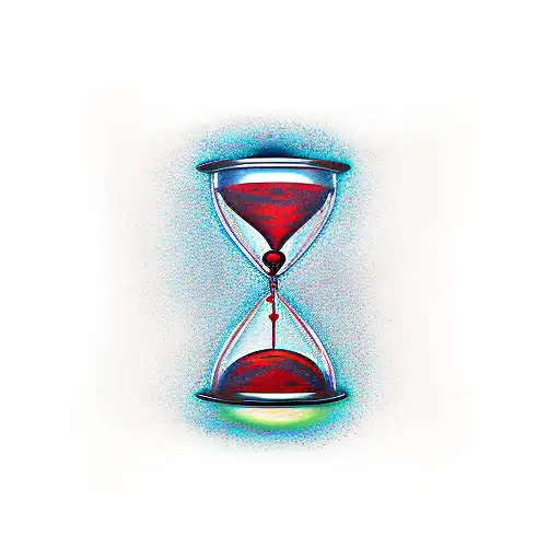 hourglass and the written words "Time waits for no one" tattoo design idea